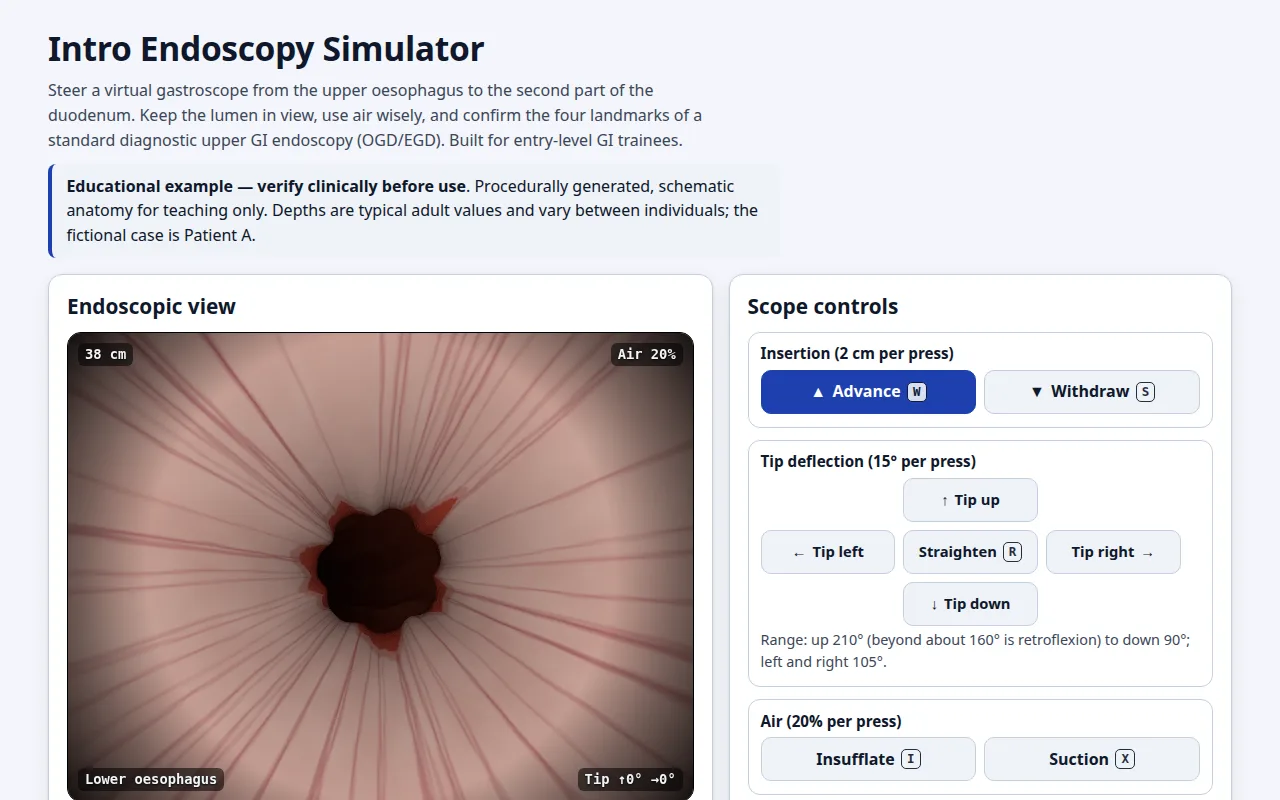 Screenshot of Intro Endoscopy Simulator